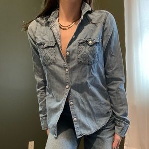 Printed jean shirt